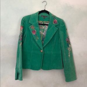 TRUE MEANING corduroy embroidered blazer jacket